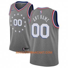 Maillot NBA Philadelphia 76ers Personnalisable 2018-19 Nike City Edition Gris Swingman - Homme